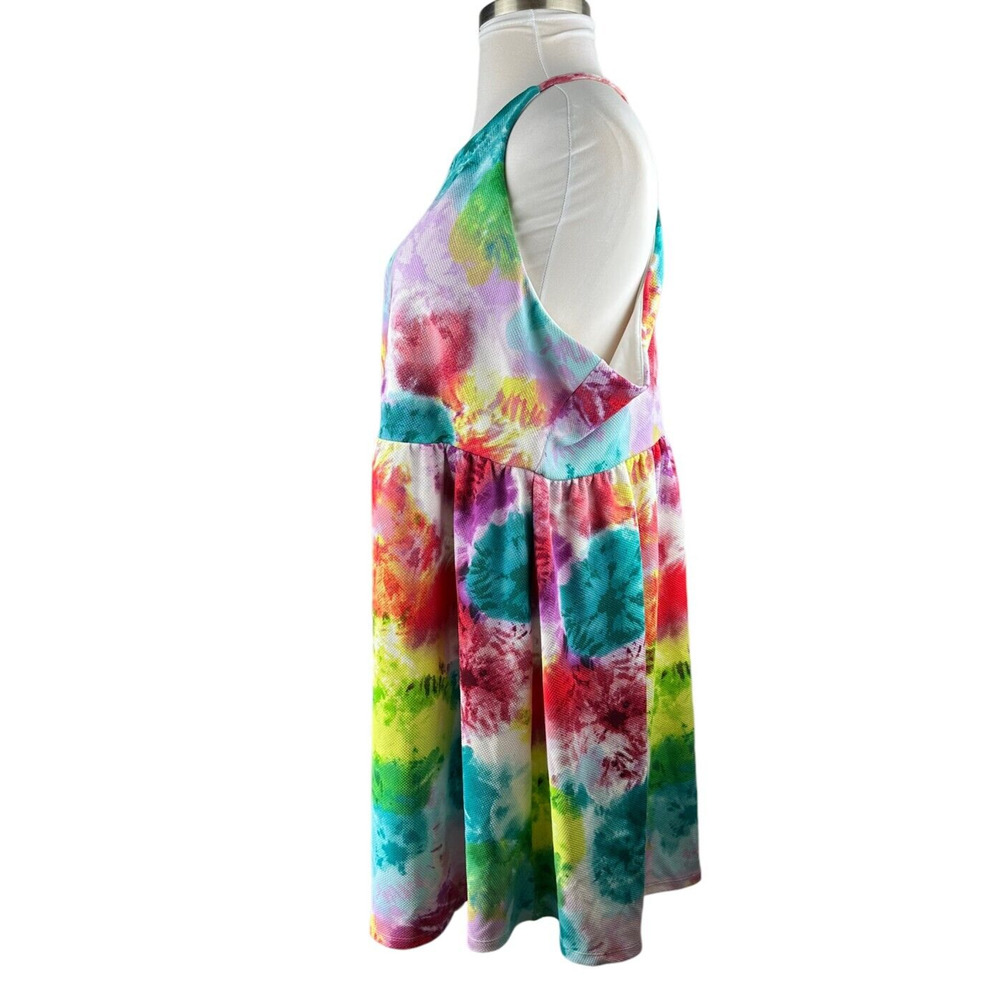 Torrid Mini Textured Knit Skater Dress Tie Dye Watercolor Women's Plus Size 4 4X - Picture 4 of 10